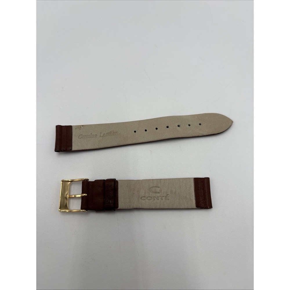 Vintage Hadley Roma Brown Leather Watch‎ Band 20mm New In Box Micron Plate - Picture 9 of 11